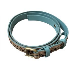 Boden Leather Haircalf Belt | Leopard Print | Size Large